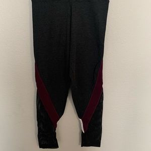 VS Pink Dark Grey Cotton Leggings With Mesh